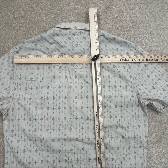 Threadgrit Shirt Adult Small Beige Button Up Pearl Snap Western Style Casual Men - Picture 12 of 14